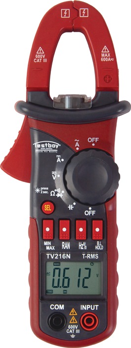 Testboy Zangenamperemeter TV 216N 10 mA-600 A AC, 10 mA-600 A DC CAT III 600 V