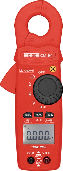 Benning Leckstromzange CM 9-1 Messbereich 0,010 mA - 60 A AC Zangenöffnung max. 23 mm