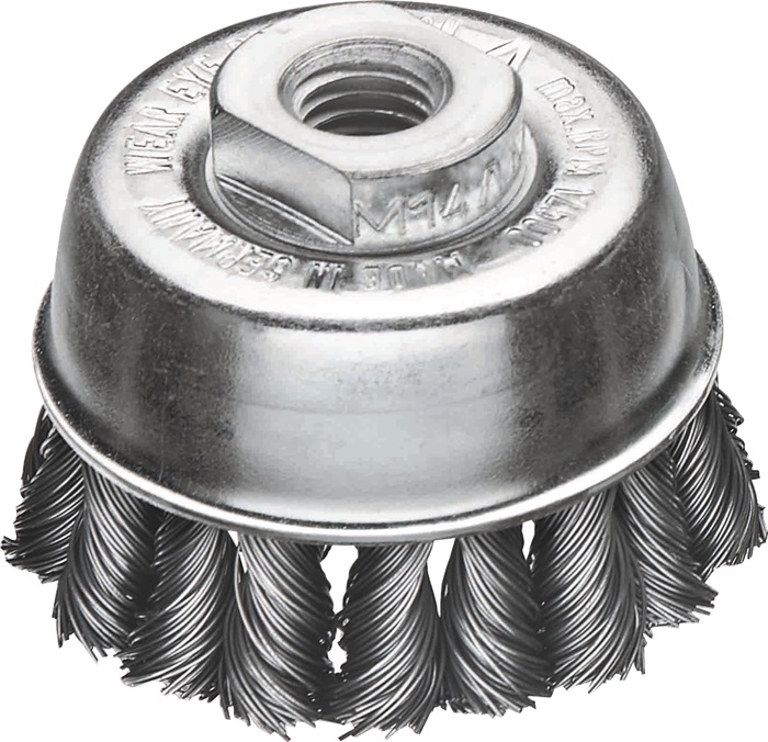 LESSMANN Topfbürste Ø 65 mm M14 Drahtstärke 0,5 mm Stahl Wechselzopf 12500 min-¹