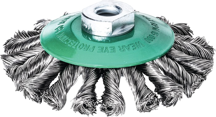 LESSMANN Kegelbürste Ø 115 mm M14 Drahtstärke 0,5 mm VA 12 mm 15000 min-¹