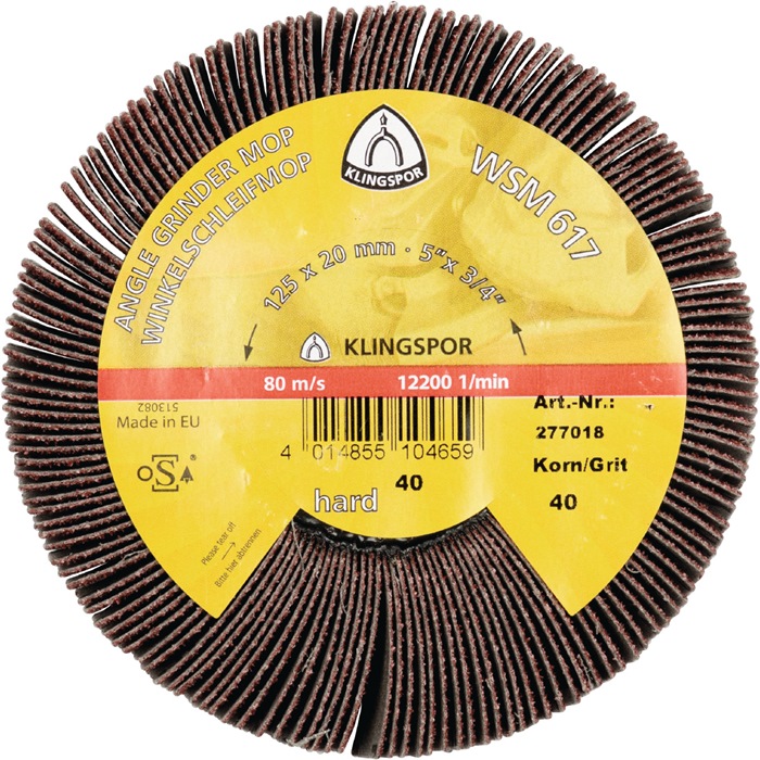 KLINGSPOR Schleifmoprad WSM 617 120 braun Ø125xB20mm M14