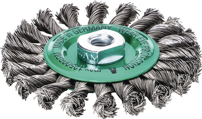 LESSMANN Rundbürste Ø 125 mm Drahtstärke 0,50 mm Edelstahl glatt 14 mm 12500 min-¹