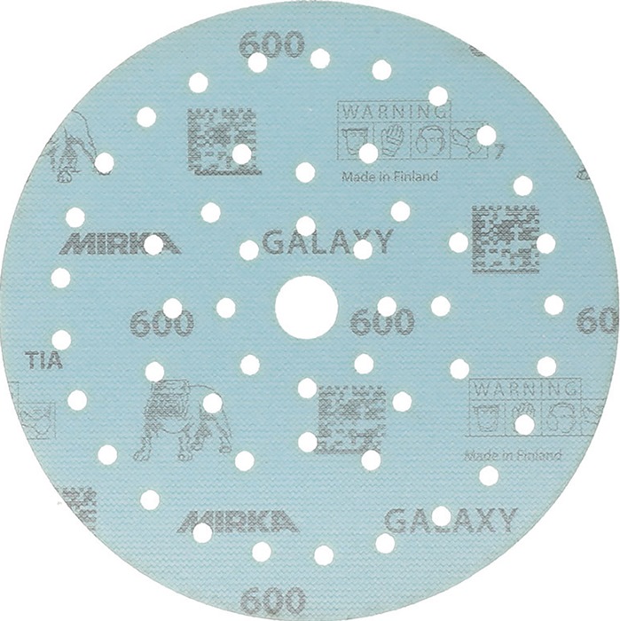 Mirka Haftschleifscheibe GALAXY Grip Multifit 150 mm Körnung 600 für Holz / Metall / Lack / Kunststoff Keramik/Korund Lochanzahl 72