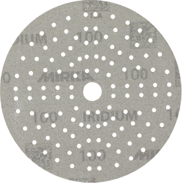 Mirka Haftschleifscheibe IRIDIUM Grip 121L 150 mm Körnung 100 für Holz / Metall / Lack / Kunststoff Keramik/Korund Lochanzahl 121