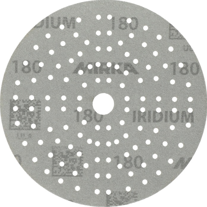 Mirka Haftschleifscheibe IRIDIUM Grip 121L 150 mm Körnung 180 für Holz / Metall / Lack / Kunststoff Keramik/Korund Lochanzahl 121