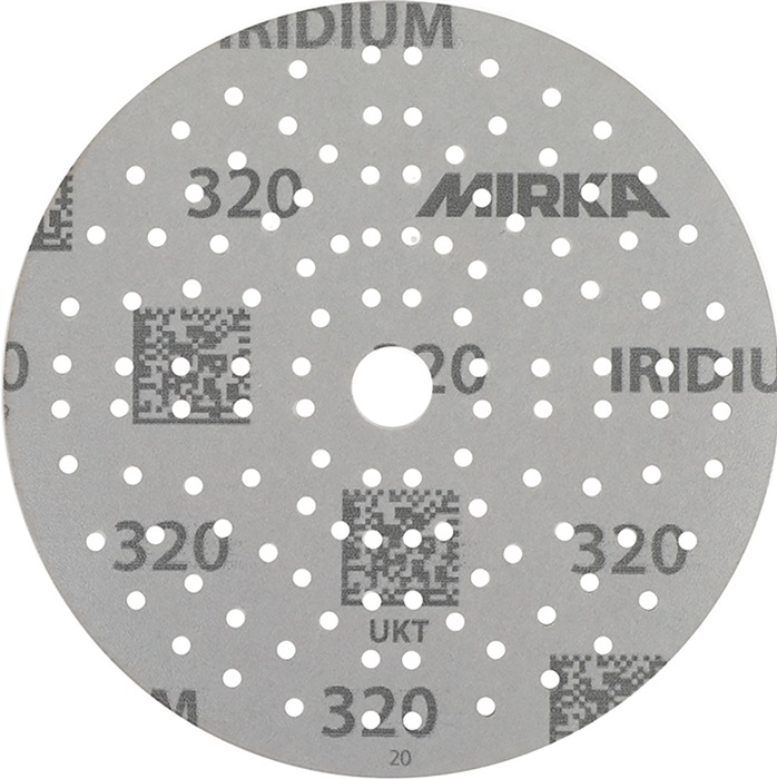 Mirka Haftschleifscheibe IRIDIUM Grip 121L 150 mm Körnung 320 für Holz / Metall / Lack / Kunststoff Keramik/Korund Lochanzahl 121