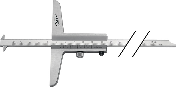 HELIOS PREISSER Tiefenmessschieber 200 mm abgesetzte Messschiene 8 x 3 mm