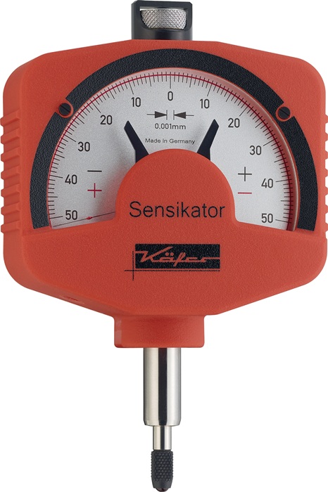 Käfer Feinzeiger Sensikator 0,1 mm Ablesung 0,001 mm mit Stoßschutz mit Prüfprotokoll