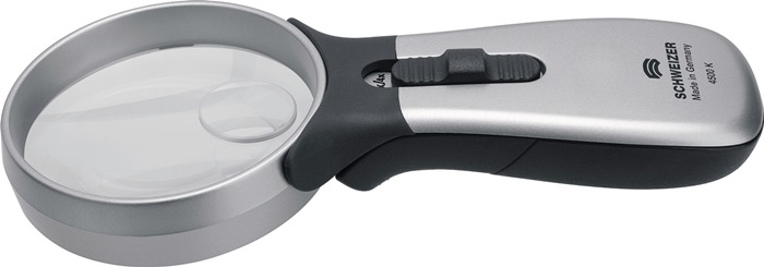 SCHWEIZER Handleuchtlupe Tech-Line CLASSIC Vergrößerung 4x LED Linsen-Ø 55,0 mm