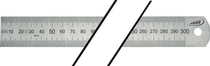 HELIOS PREISSER Stahlmaßstab Länge 1000 mm rostfreier Stahl biegsam Teilung A = mm/mm