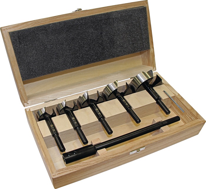 FISCH-TOOLS Forstnerbohrersatz BLACK SHARK PRO 6-teilig Ø 35, 40, 50, 60, 68 mm + Verlängerung