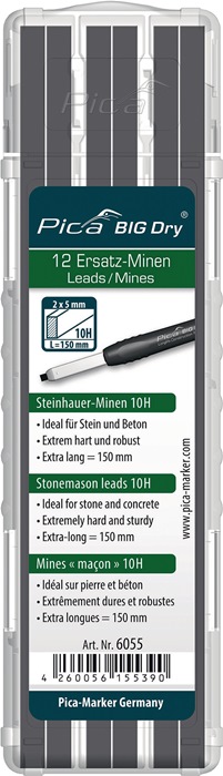 Pica Minenset BIG-Dry 12x graphit 10H Stein und Beton