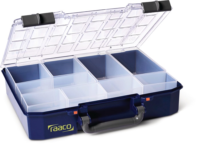 raaco Sortimentskasten CarryLite 80 4x8-9 B337xT278xH80mm 9 Fächer blau