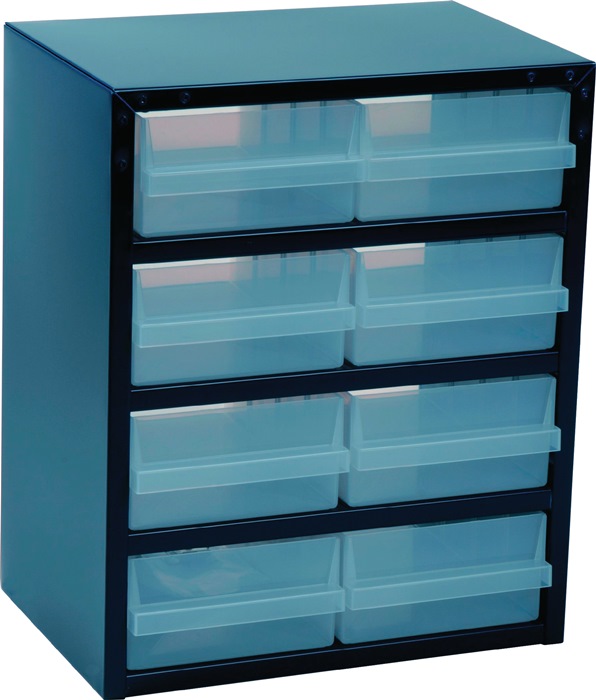 raaco Kleinteilemagazin B357xT255xH435mm galvanisiertes Stahlblech 8 Schubladen Poypropylen anthrazit