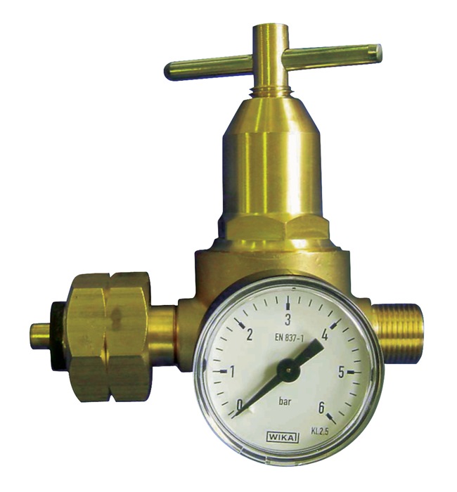 KAYSER Propankleindruckregler mit Manometer 0,5 - 6 bar 18 kg/h W 21,8 x 1/14″ LH
