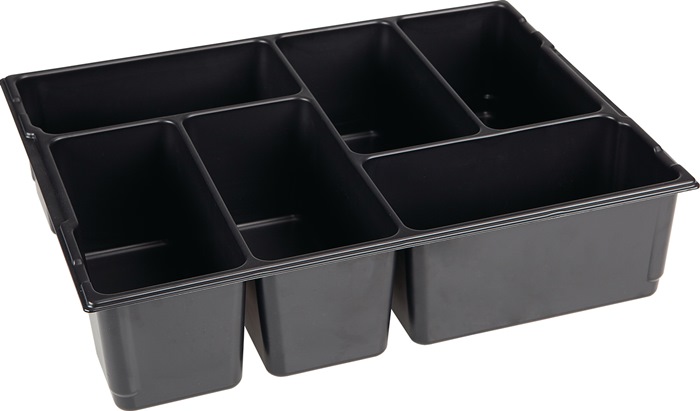 BS Systems Kleinteileeinsatz L-BOXX® LB 136 B404xT317xH97mm Polystyrol mit 6 Mulden schwarz