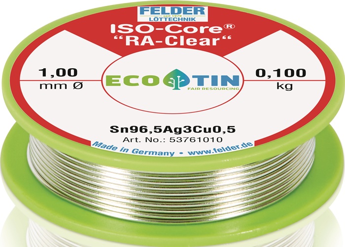 FELDER Lötdraht ISO-Core® RA-Clear 1 mm 100 g Sn96,5Ag3,0Cu0,5