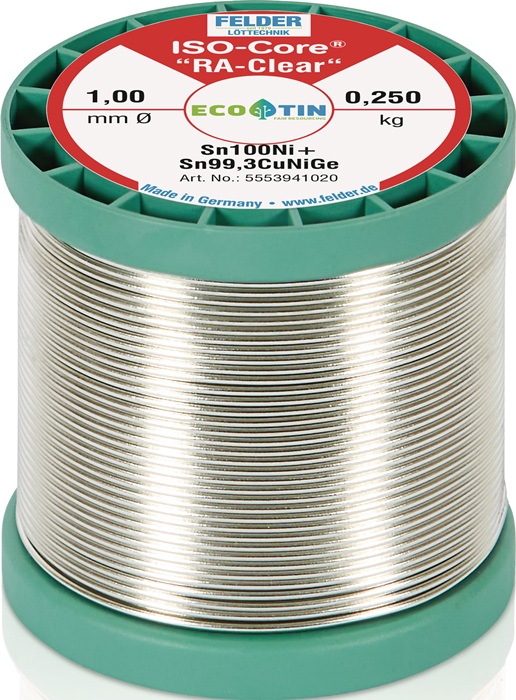 FELDER Lötdraht ISO-Core® RAClear 1 mm 250 g Sn100Ni+