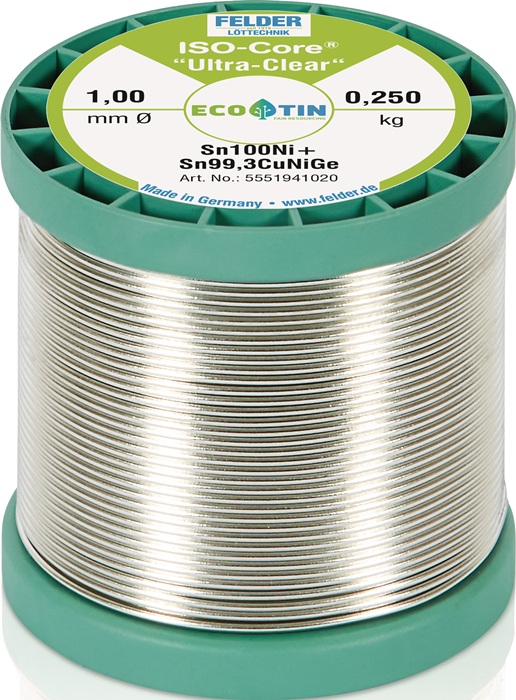 FELDER Lötdraht ISO-Core® UltraClear 1 mm 250 g Sn100Ni+