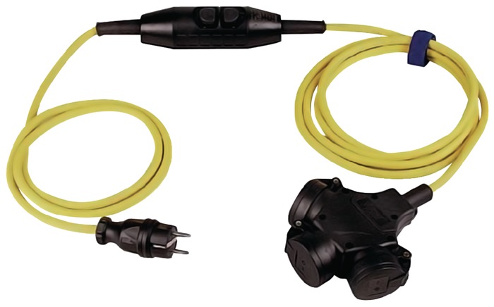 JÄGER Schutzkontaktverlängerung 16 A 230 V 3 x 1,5 mm² 4,5 m H07RN-F gelb IP44