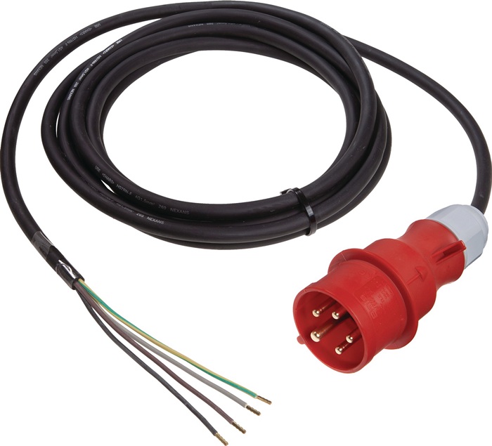 WEINGÄRTNER Anschlussleitung H07RN-F 5x1,5 mm² 5 m CEE-Stecker, 5-polig schwarz
