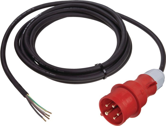 WEINGÄRTNER Anschlussleitung H07RN-F 5x4 mm² 5 m CEE-Stecker, 5-polig schwarz