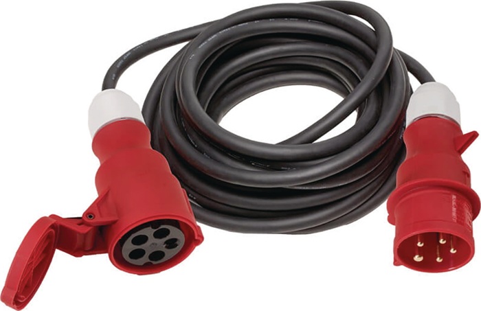 WEINGÄRTNER CEE-Verlängerung mit Phasenwendestecker 32 A 400 V 25 m H07RN-F 5 x 4 mm² schwarz IP44