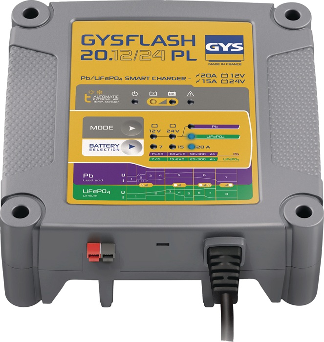 GYS Batterieladegerät FLASH 20.12/24 PL 12 / 24 V 12V: 7/15/20 / 24V: 7/15 A