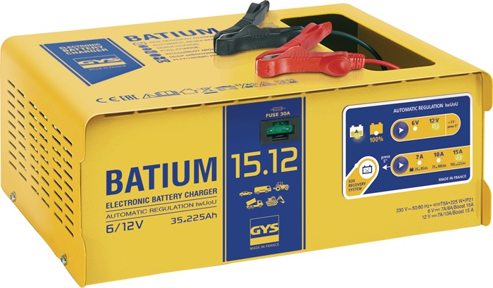 GYS Batterieladegerät BATIUM 15-12 6 / 12 V effektiv: 11 / arithmetisch: 7-10-15 A