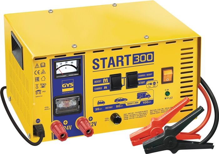 GYS Batterieladegerät START 300 12 / 24 V Boost 12V: 10-23 / 24V: 8-17 A