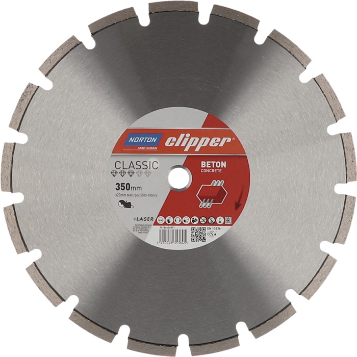 NORTON CLIPPER Diamanttrennscheibe Classic Beton Ø 400 mm Bohrung 25,4 mm Segmentbreite 3,2 mm Segmenthöhe 10 mm