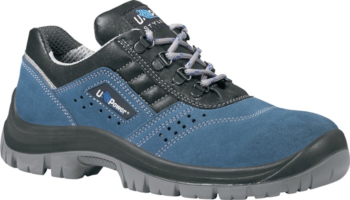 U-Power Sicherheitsschuh Boss Größe 43 W. 11 blau/schwarz S1PL FO SR EN ISO 20345:2022 Veloursleder