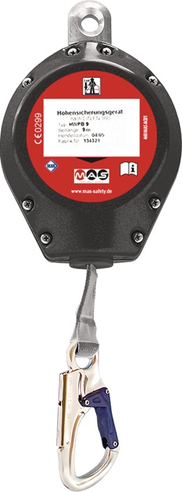 MAS Höhensicherungsgerät EN 360 1,5 kg Gurtband 5,5 m für horizontale/vertikale Anwendungen