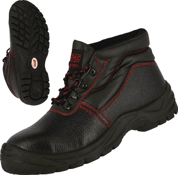 NITRAS Sicherheitsstiefel BASIC STEP MID Größe 42 W. 11 schwarz S3 SRC EN ISO 20345 Volleder
