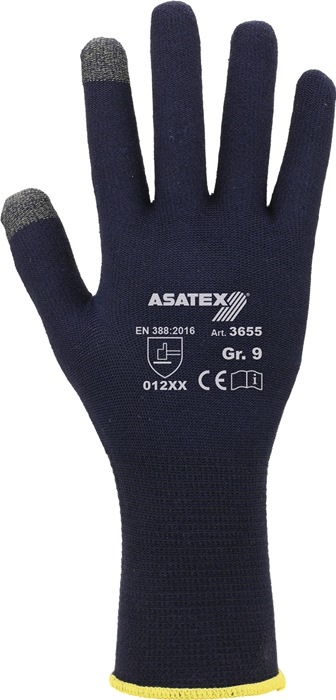 ASATEX Feinstrickhandschuhe für Smartphones und Touchscreens Größe 7 dunkelblau EN 388 PSA-Kategorie II
