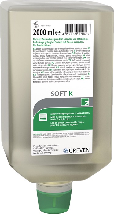 GREVEN Ganzkörperreinigungslotion ® SOFT K 2 l Varioflasche passend für 9000 473 404 leichte bis mittlere Verschmutzung