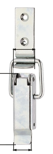 GAH Alberts Kistenverschluss Höhe 61 mm Breite 22 mm Stahl galv. verz. dickschichtpassiviert für Vorhangschlösser mit max Ø7 mm