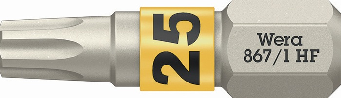 Wera Bit 867 TORX® HF 1/4 ″ TX 25 Länge 25 mm mit Farbleitsystem