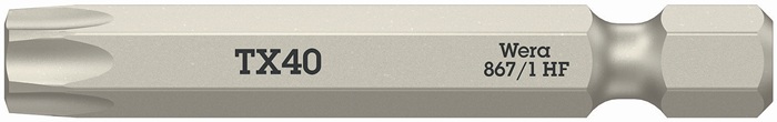 Wera Bit 867 TORX® HF 1/4 ″ TX 40 Länge 50 mm ohne Farbleitsystem