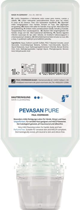 PAUL VOORMANN Handreinigung Pevasan PURE 1 l ph-hautneutral Softflasche