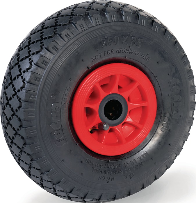FETRA Luftrad 70107 Rad-Ø 260 mm Tragfähigkeit 200 kg Ersatzrad Block 2 PR Rollenlager