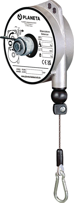 PLANETA Federzug TCN 9311 Tragfähigkeit 0,4-1 kg Edelstahl-Drahtseil Seillänge 1,6 m Seil-Ø 2,0 mm