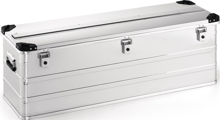 Quality Brand Aluminiumbox L1182xB385xH410mm 163 l mit Klappverschluss und Stapelecken