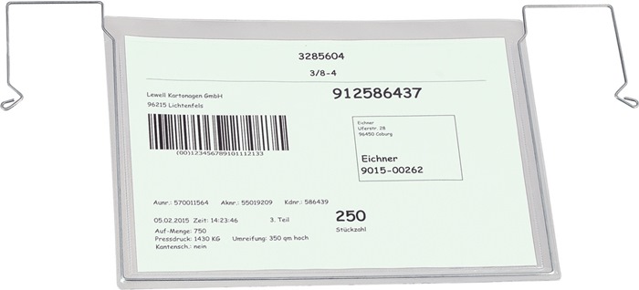 Eichner Dokumententasche B330xH245 mm DIN A4 quer mit flexiblem Drahtbügel