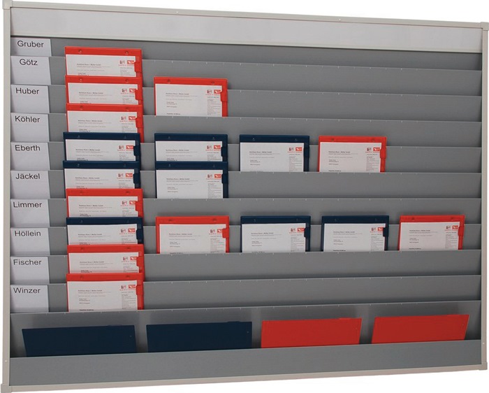 Eichner Planungstafel H1282xB1580xT78 mm 10 Schienen grau