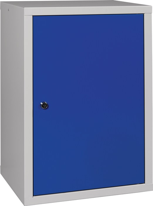 Quality Brand Hängeschrank H600xB400xT300 mm Vollblech, 1 Boden lichtgrau/enzianblau Stahlblech