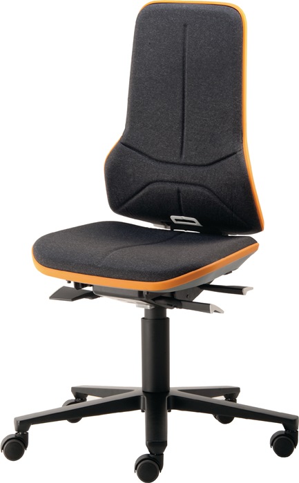 BIMOS Arbeitsdrehstuhl Neon Rollen Permanentkontakt grau ohne Polsterelement 450-620 mm