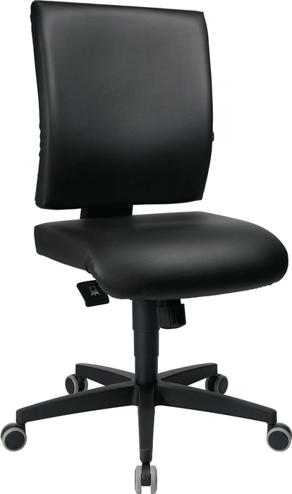TOPSTAR Arbeitsdrehstuhl Lightstar 10 Rollen Kunstlederbezug schwarz 410-530 mm 410-530 mm