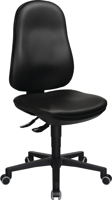 TOPSTAR Arbeitsdrehstuhl Point 70 Rollen Kunstlederpolster schwarz 410-530 mm