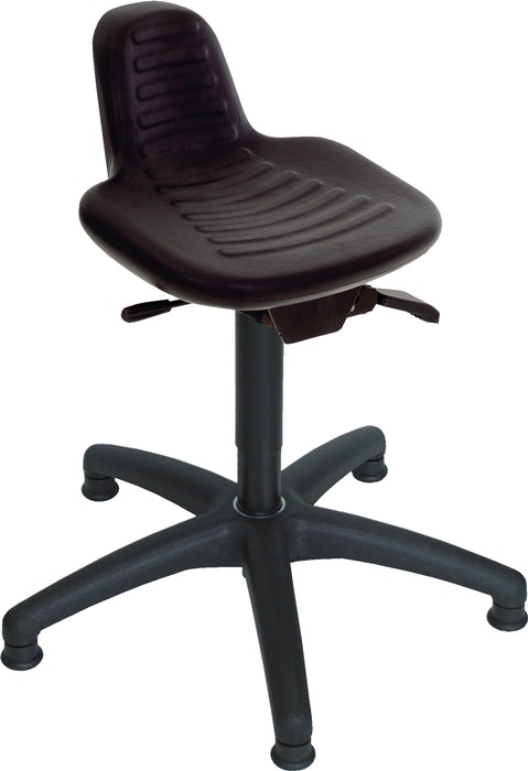 LOTZ Lagertechnik Drehhocker Bodengleiter PU-Schaum schwarz Sitzhöhenverstellung 420-610 mm